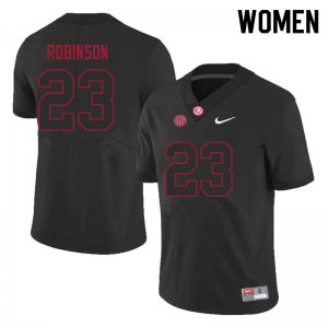 NCAA Women's Alabama Crimson Tide #23 Jahquez Robinson Stitched College 2021 Nike Authentic Black Football Jersey BE17I64SF
